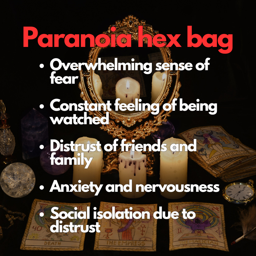 Paranoia Hex Bag Revenge Curse Black Magic Wiccan Pagan Voodoo Witchcraft Strong