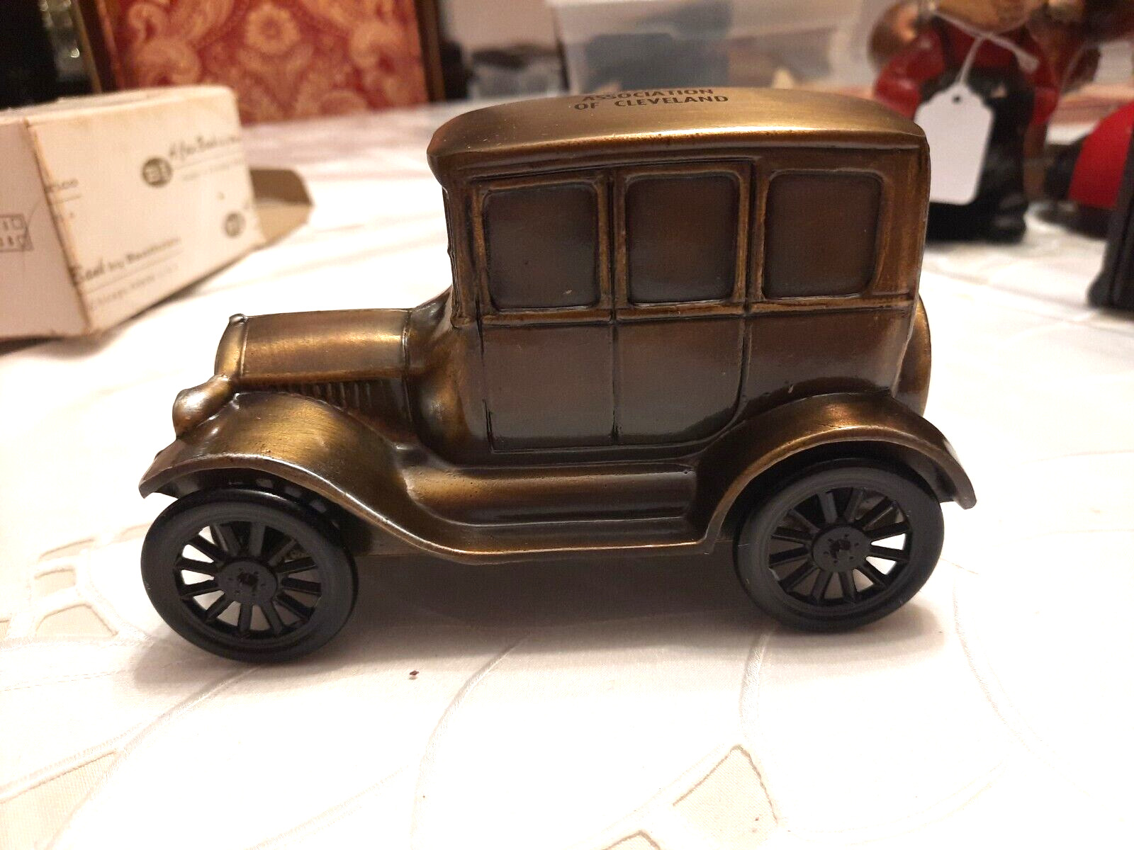 Antique Still Bank 1926 Ford Car, United Savings Assn. of Cleveland in Orig. Box