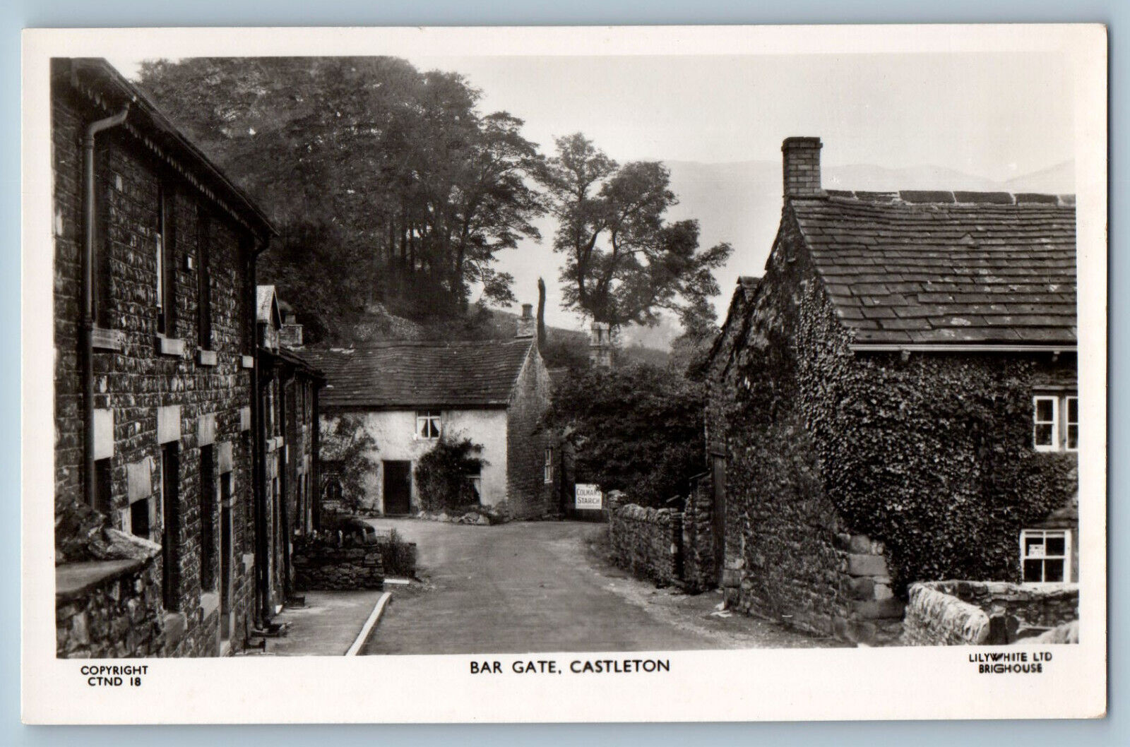 Derbyshire England Postcard Bar Gate Castleton c1930's Vintage RPPC Photo