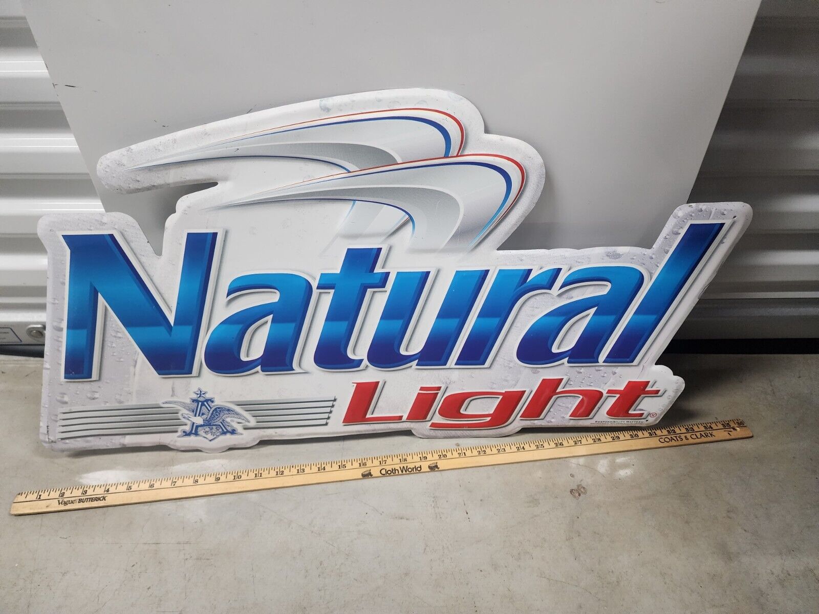 Vtg Natural Natty Light Beer Metal Tin Tacker Beer Sign