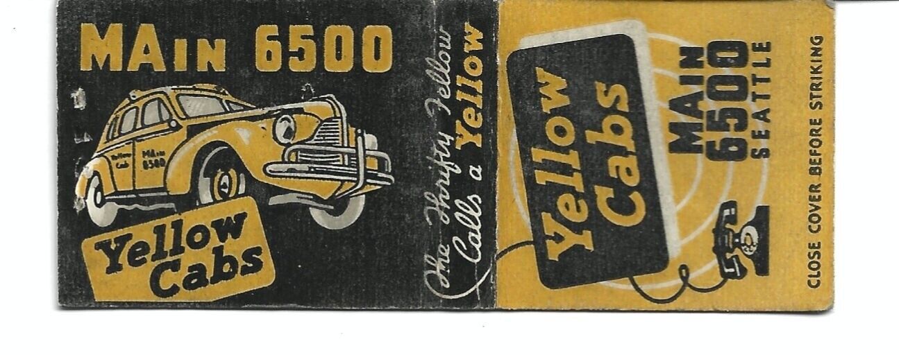 Vintage Matchcover Yellow Cabs MAin 6500