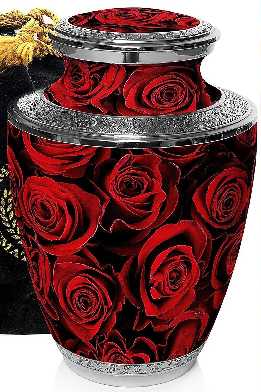 Crimson Rose Cremation Urn for Human Ashes Adult Large to 200 cu Decorative Urn
