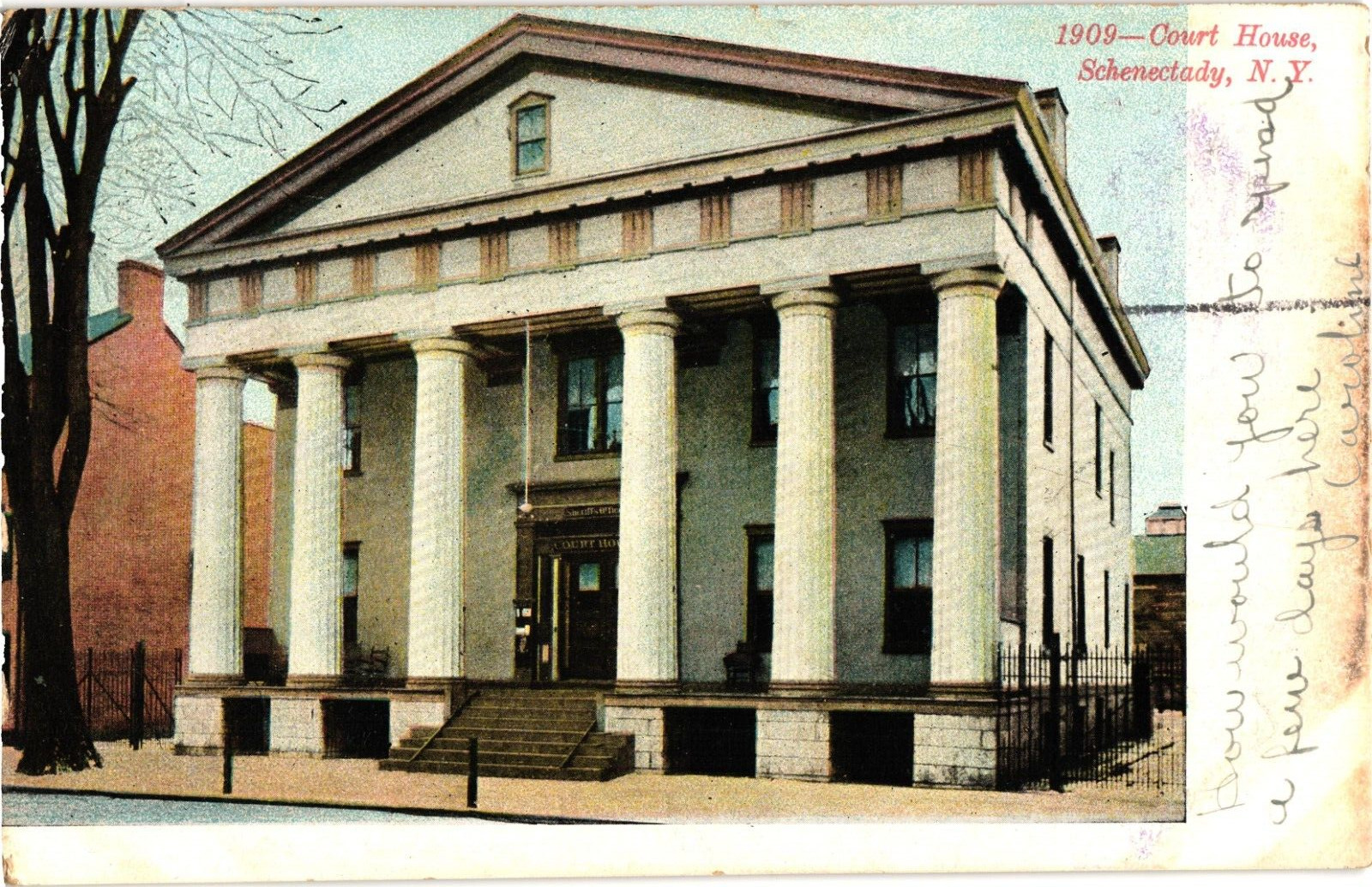 Court House Schenectady NY Undivided Postcard c1906