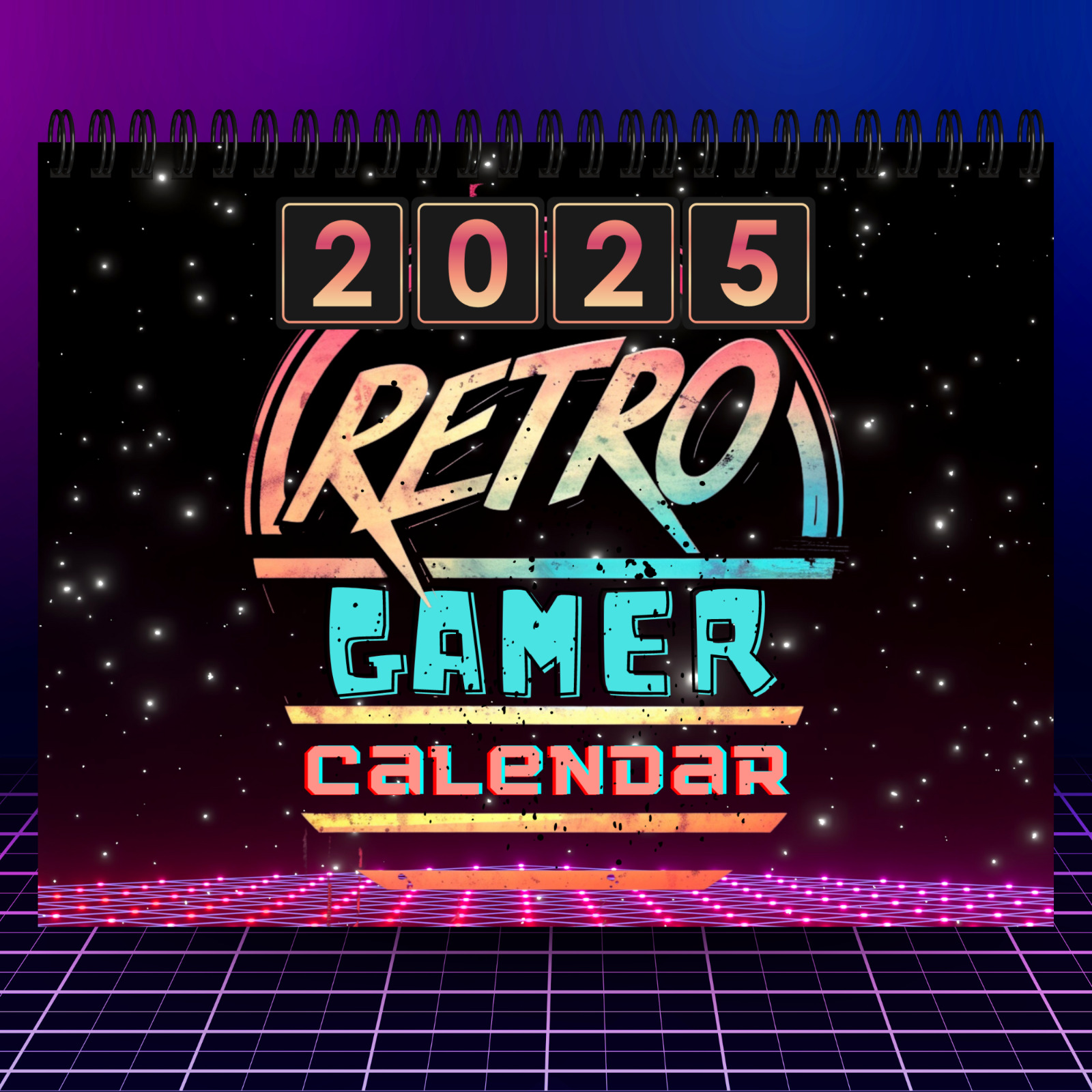 2025 Retro Gamer Calendar 12 Month Calendar Calendar 2025 Game Room Décor