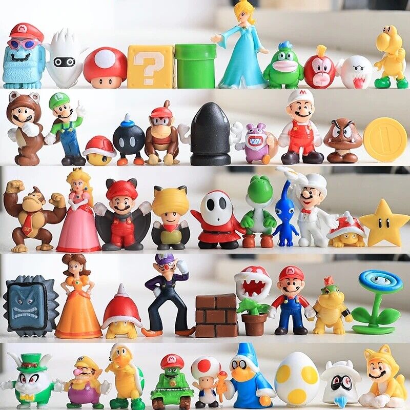 48pcs/Set Super Mario Bros PVC Action Figure Toys Collection Model Doll Gifts