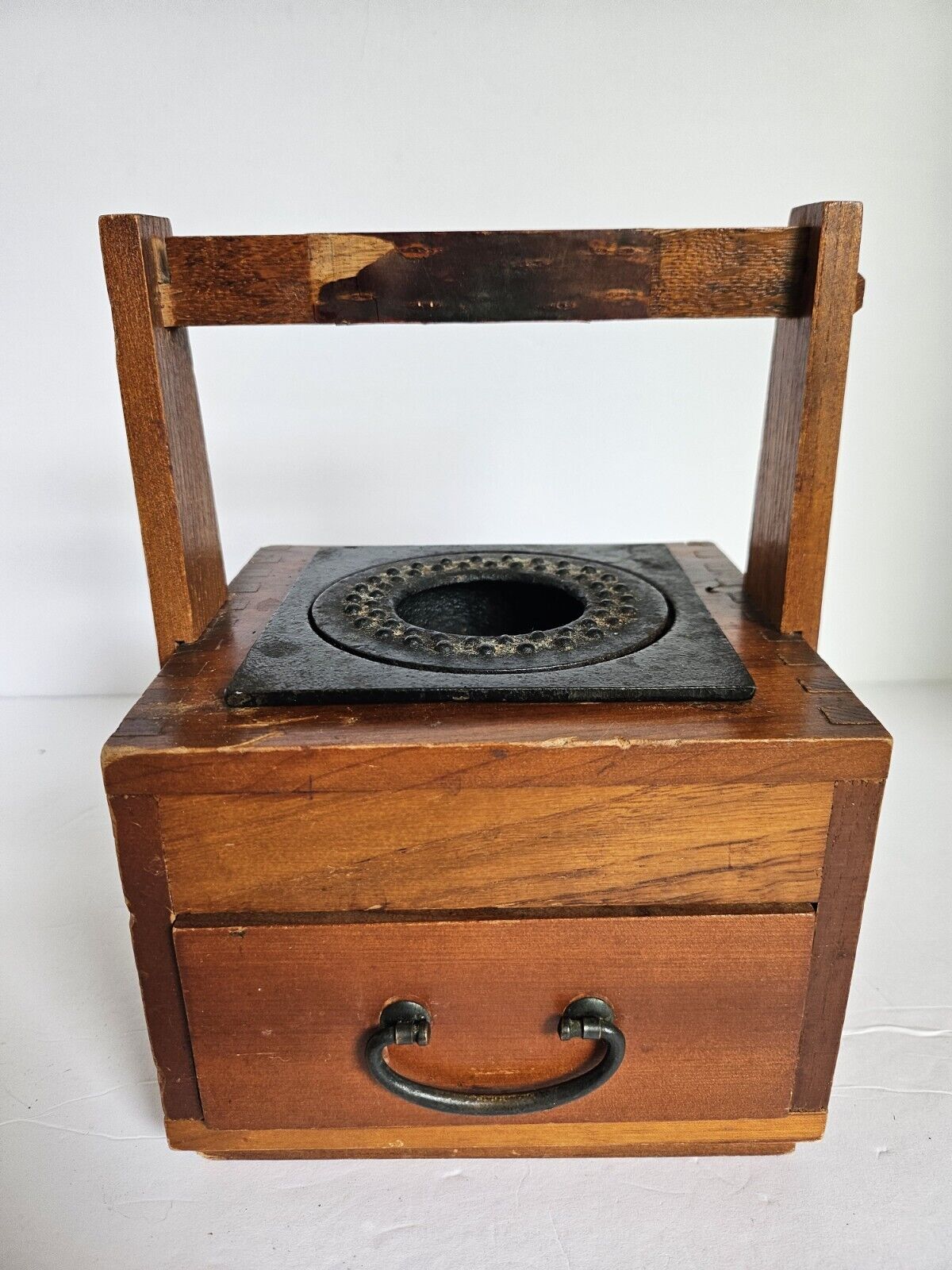 Japanese Vintage Tobacco Wooden Tray Ashtray Tobacco Tool Box 