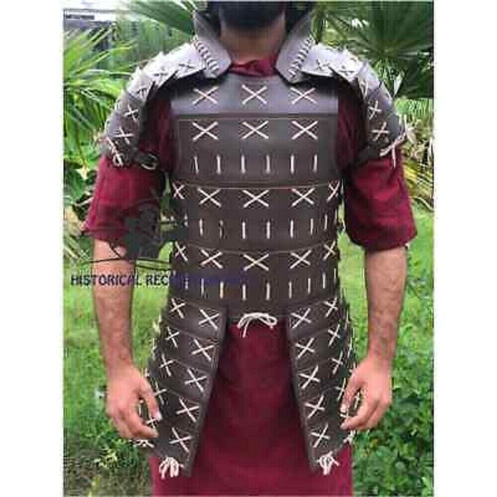 Medieval Leather Samurai Armour Dark Brown LARP cosplay costume Fantasy Armor