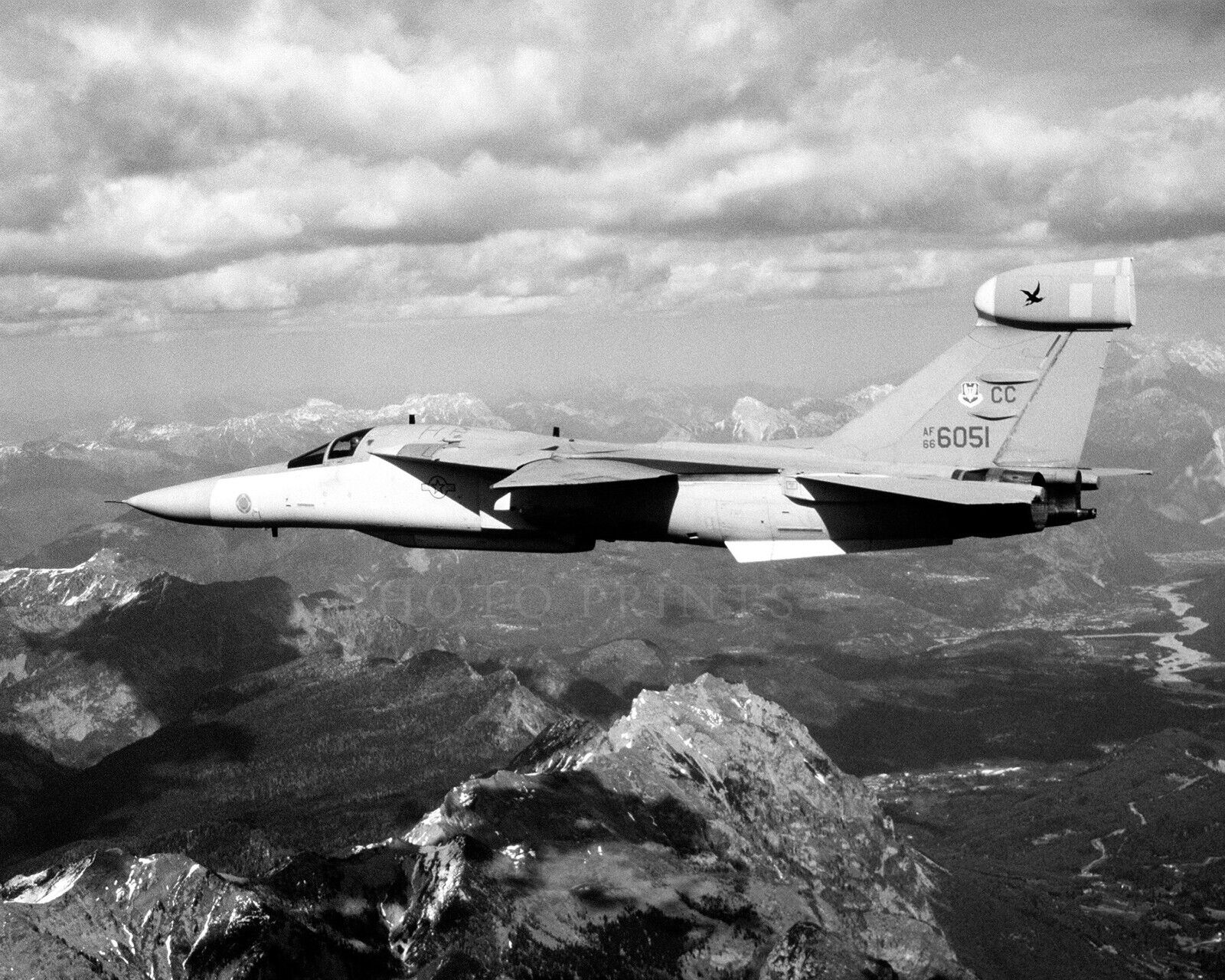 F-111 Raven Electronic Countermeasure Aircraft 1981 Photograph Alps Italy 8X10