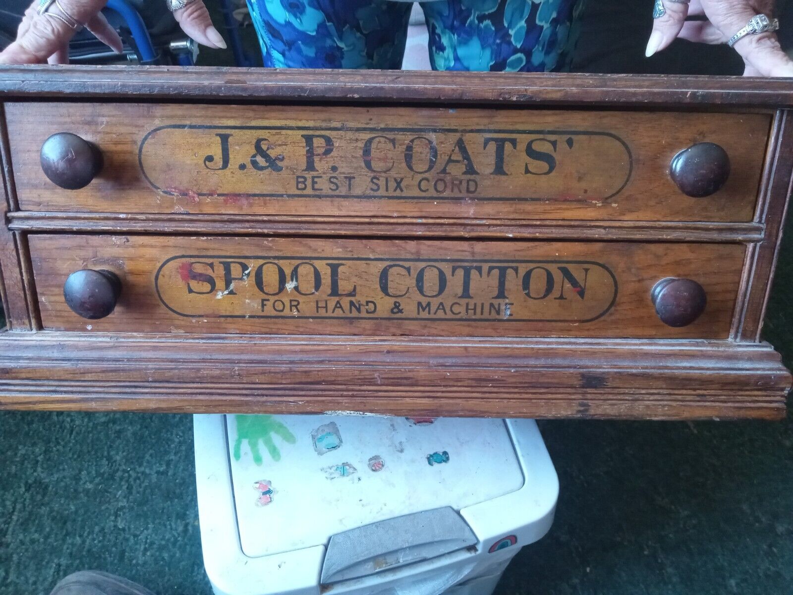 Vintage Wood Sewing Box