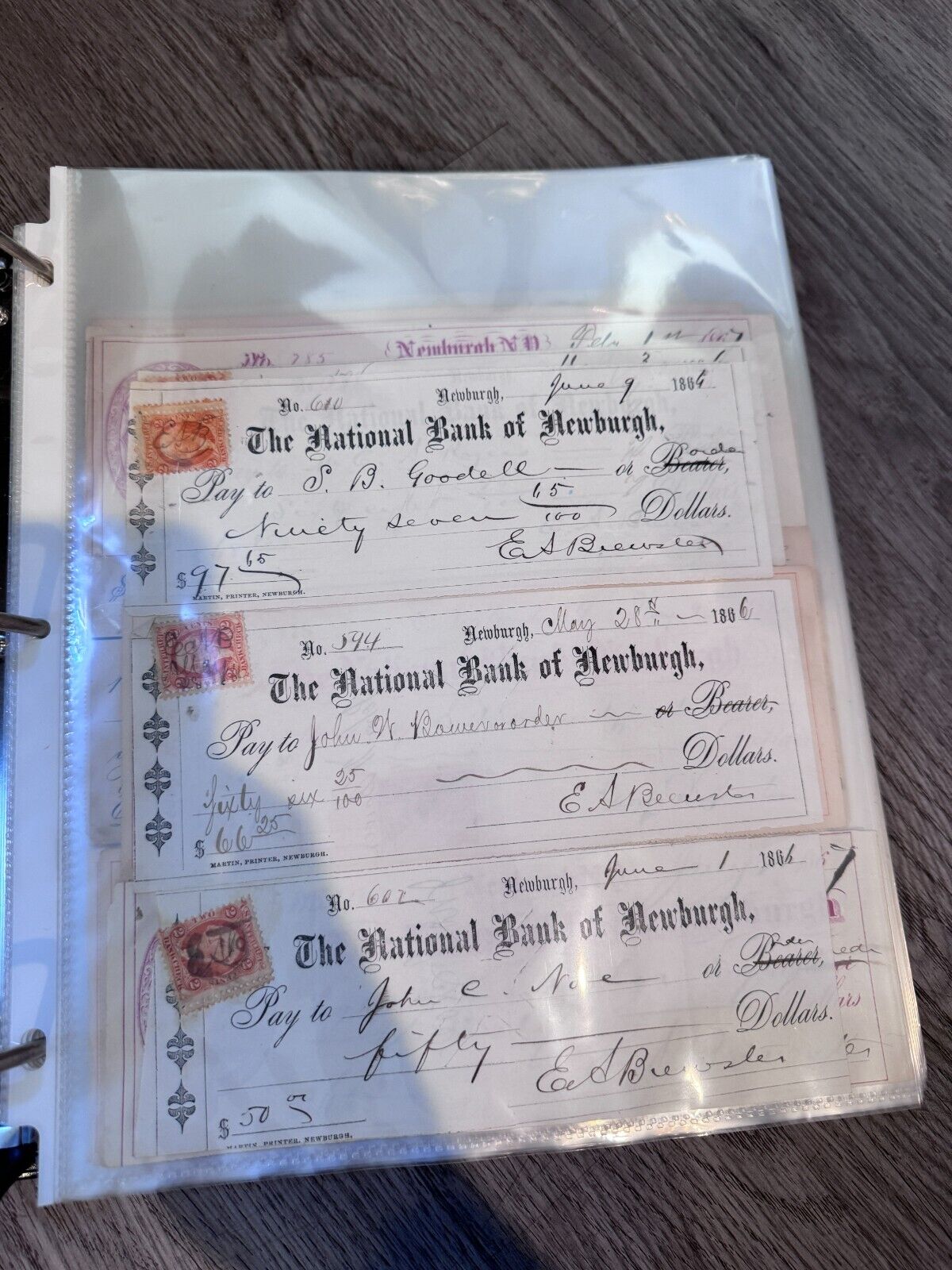 Newburgh National Bank Vintage Check Lot of 3 1800s