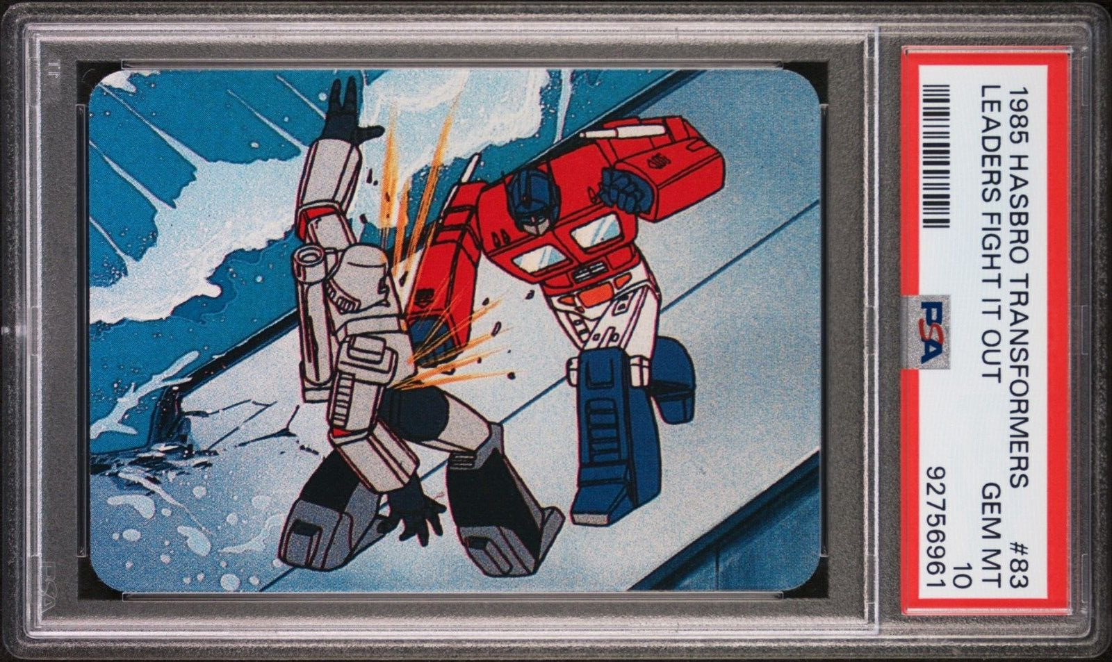 1985 Hasbro Transformers #83 Leaders Fight it Out Megatron vs. Optimus PSA 10