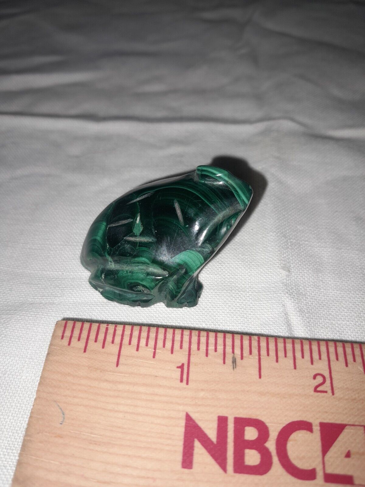 Green Malachite Carved Frog