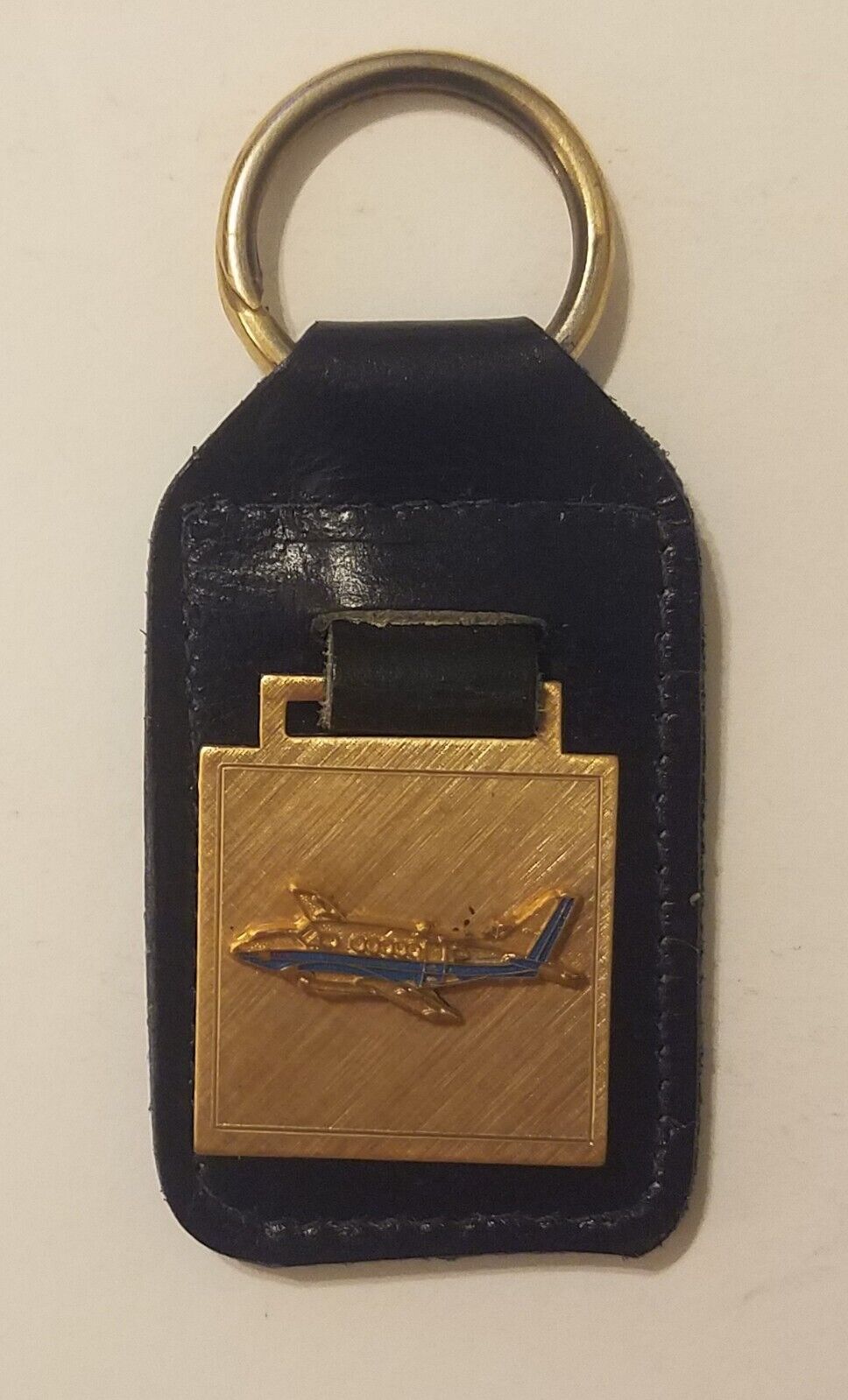 Beechcraft King Air Key Chain Leather.  Vintage.