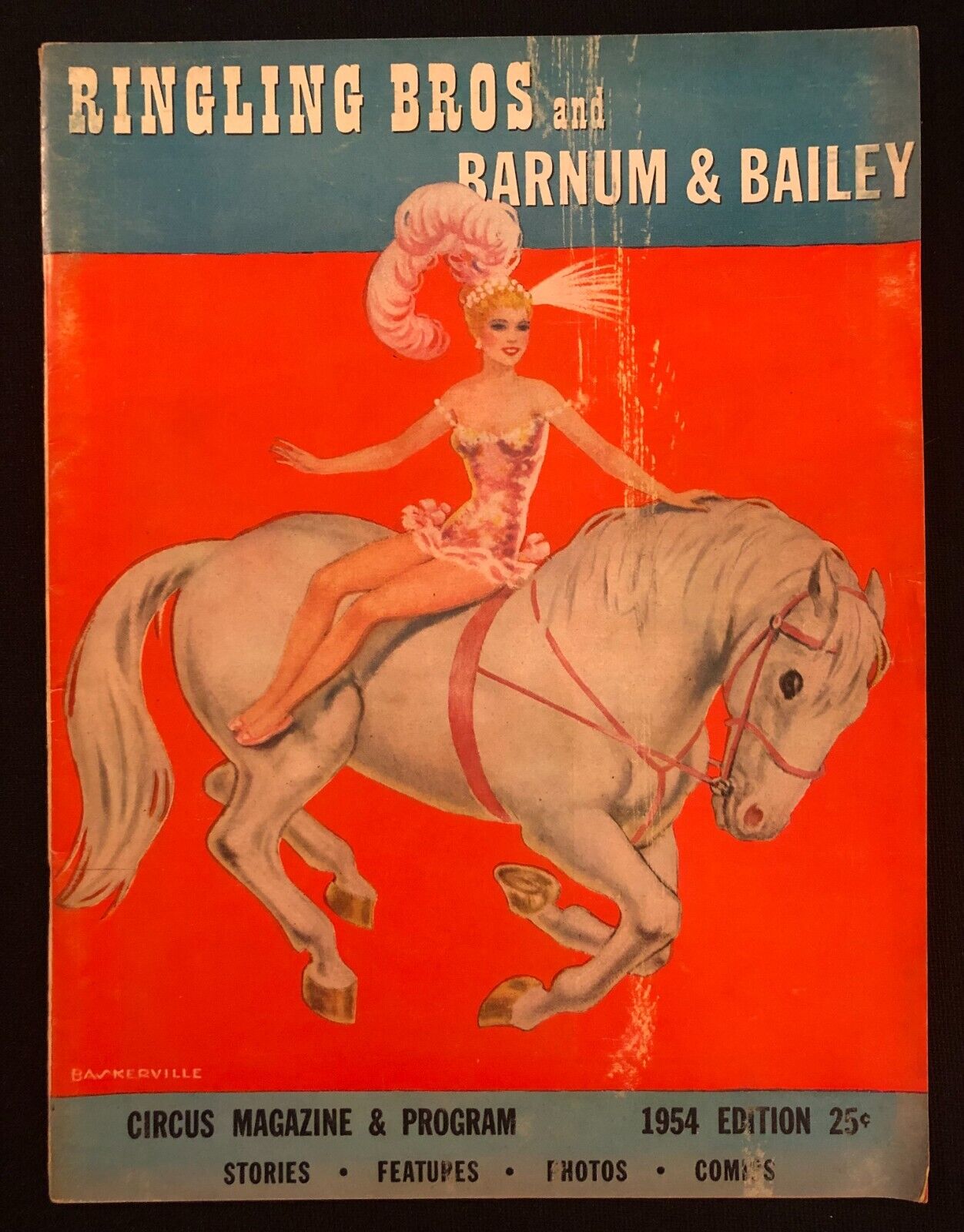1954 Edition Ringling Bros BARNUM & BAILEY 8.5x11 Circus Program/Mag RBc 111723B