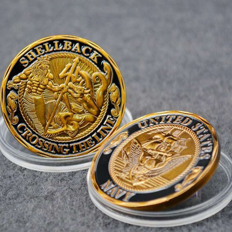 US Navy Shellback Crossing the Line Sailor Commemorative Challenge Coin Gift