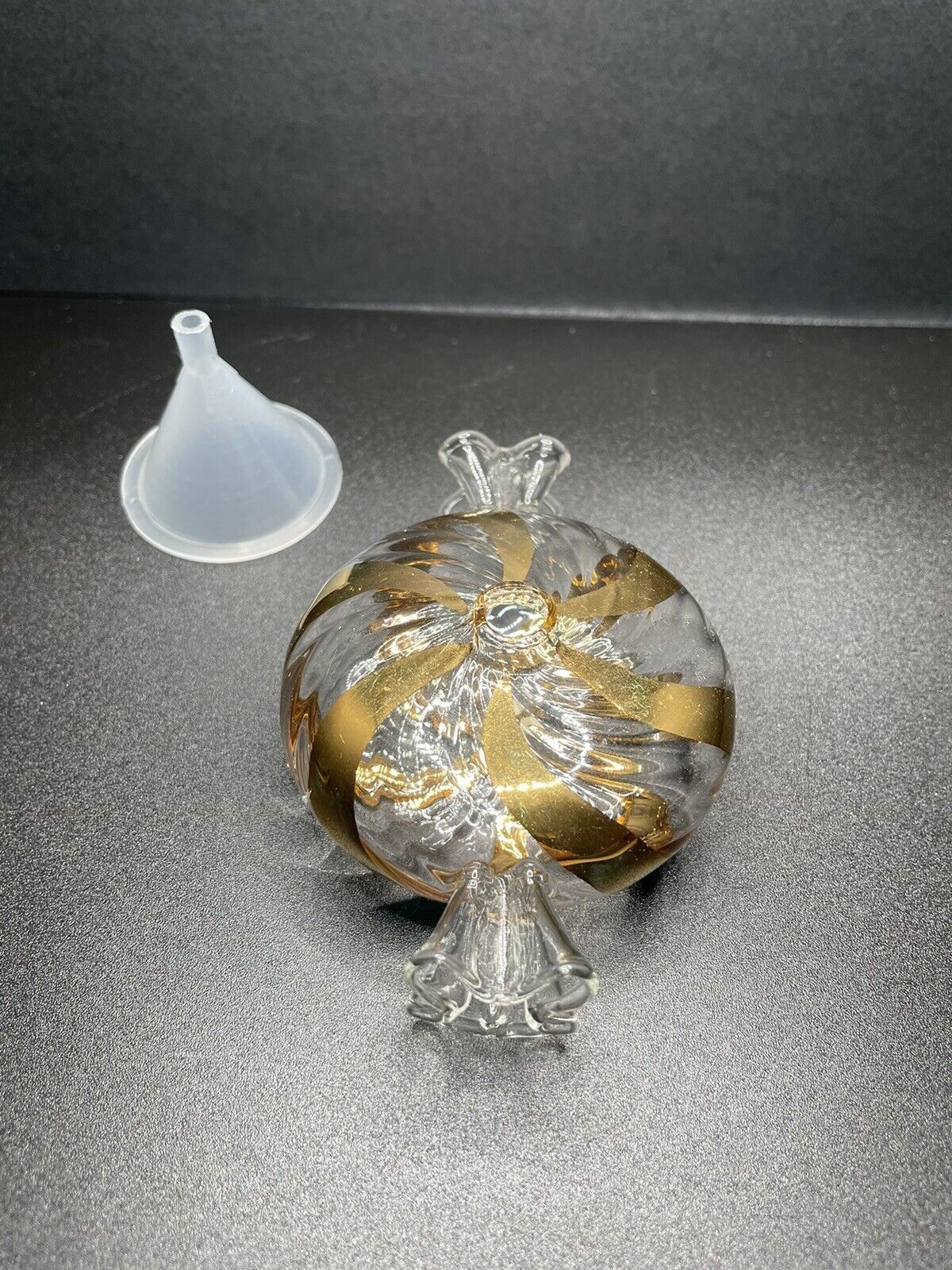 Princess House Candy Crystal Oil Lamp, Crystal and Gold.  New in Box.