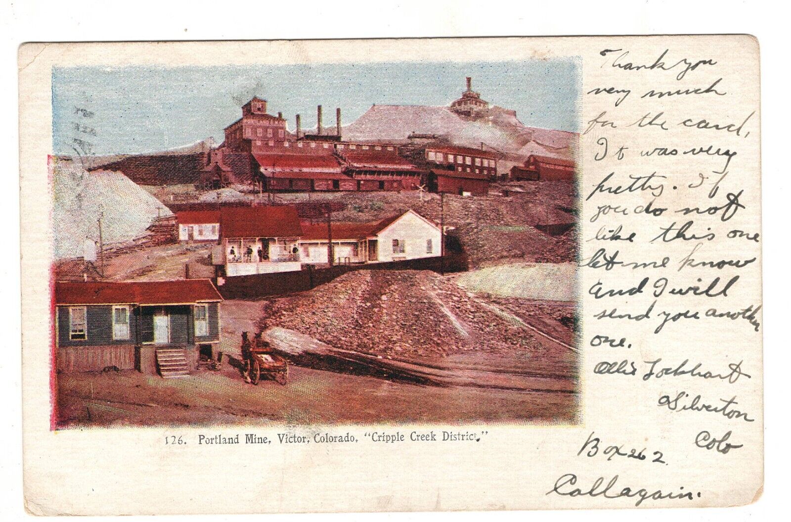 Victor CO Portland Mine Cripple Creek District 1906 Vintage Postcard