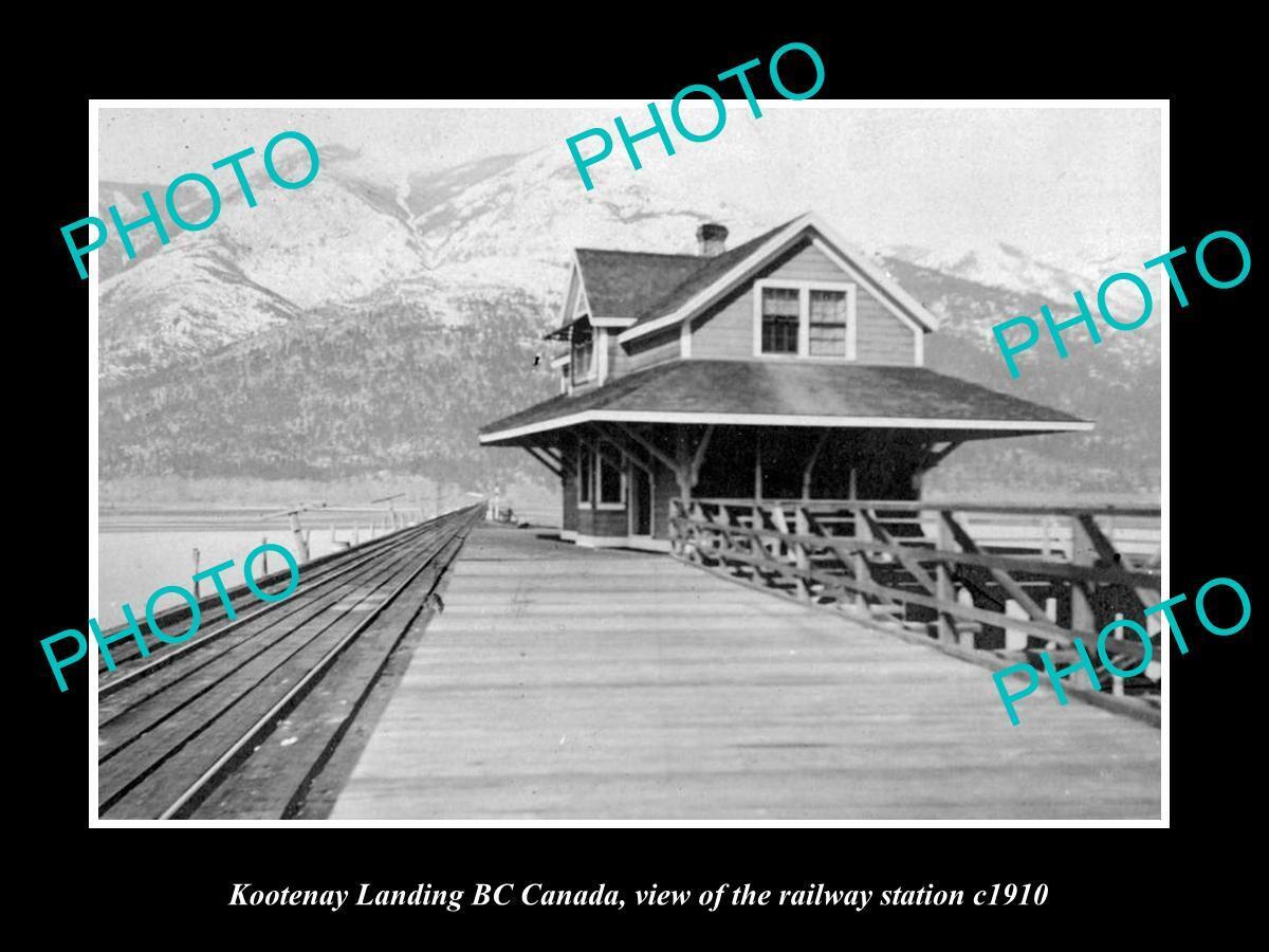 OLD LARGE HISTORIC PHOTO OF KOOTENAY LANDING BC CANADA THE RAILWAY STATION 1910
