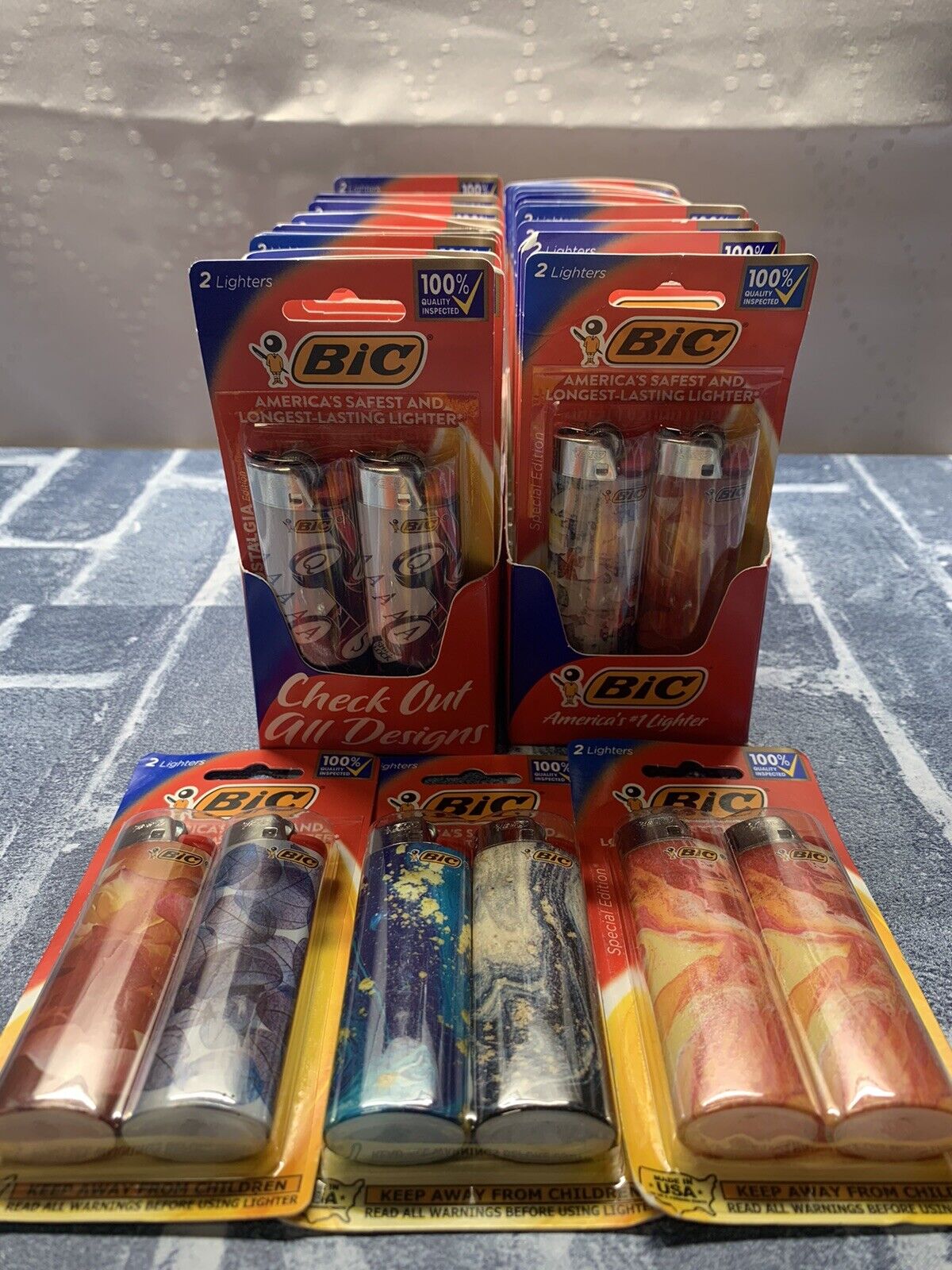 Lot Of 50 Bic Lighters 25 Double Pack Special Edition Resale Individual Packages