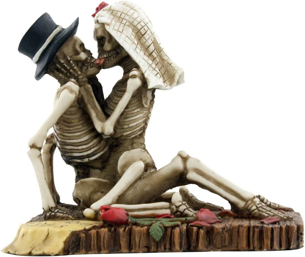 SUMMIT COLLECTION Love Never Dies Passionate Wedding Skeleton Couple Figurine, R