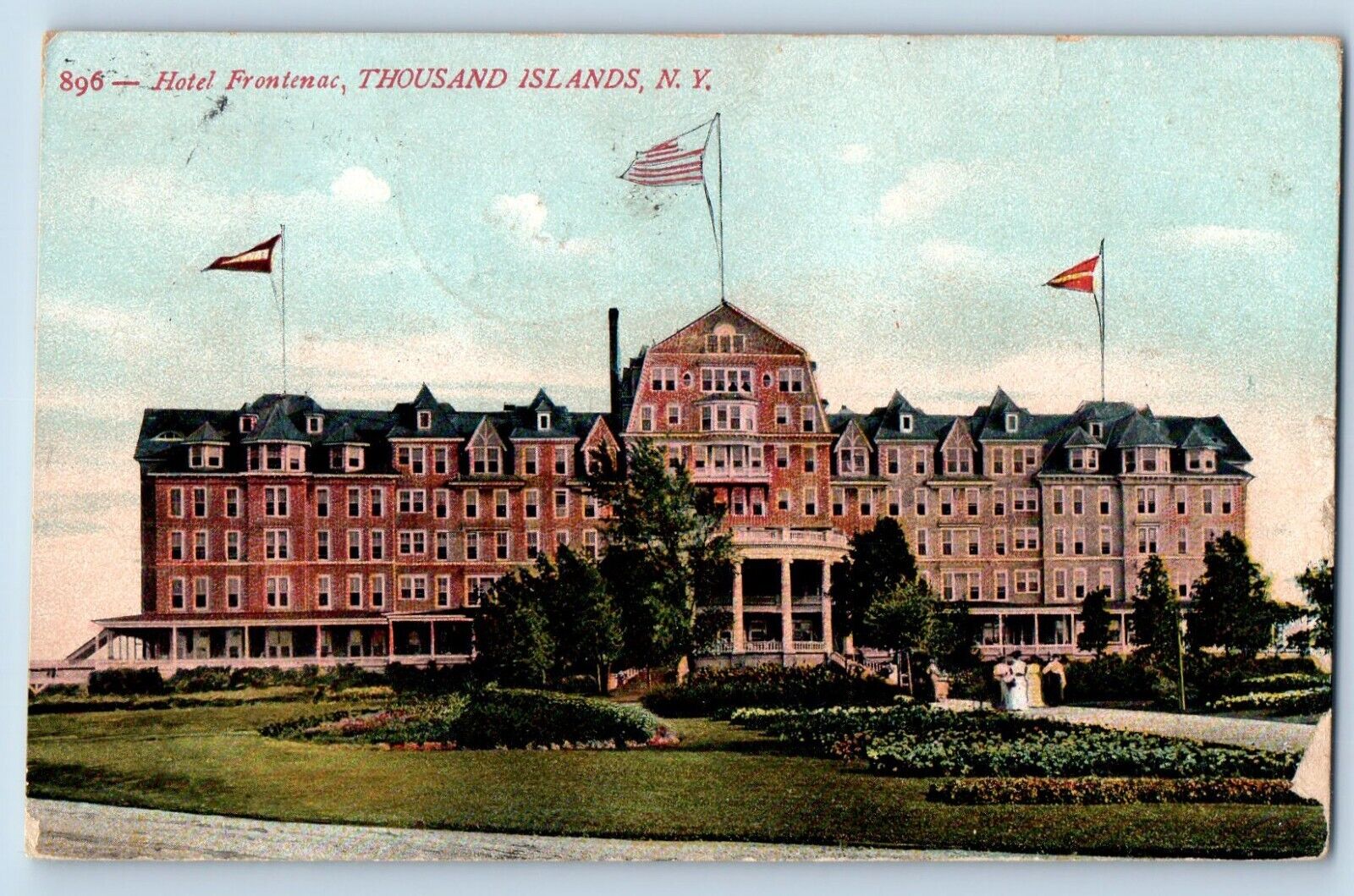 Thousand Islands New York NY Postcard Hotel Frontenac Building Front View 1910