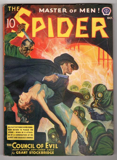 The Spider Oct 1940 Rafael DeSoto Cvr, Good Girl art - Trimmed