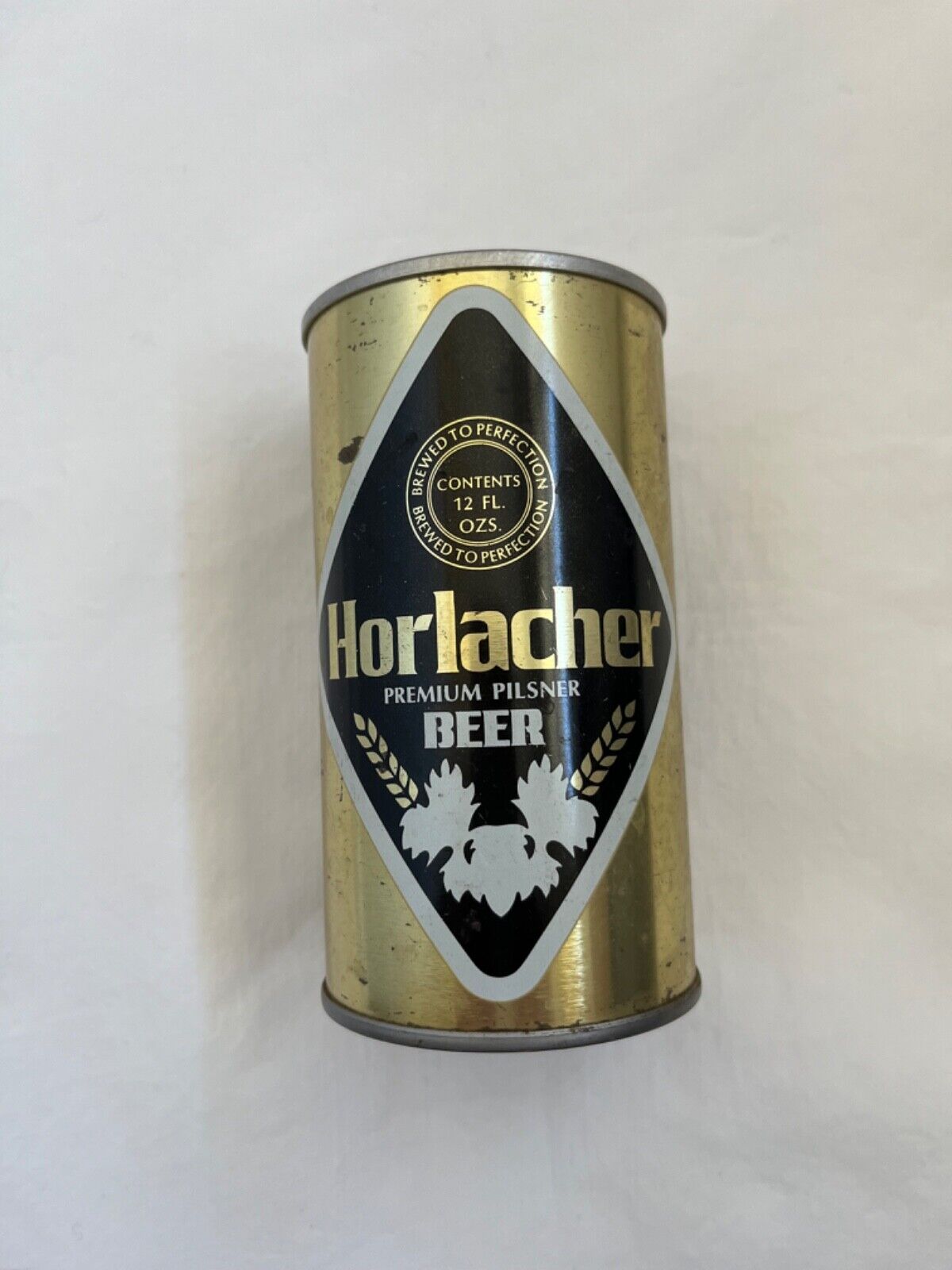 Horlacher Premium Pilsner Beer - Steel Can - Pull Tab - Opened on Bottom