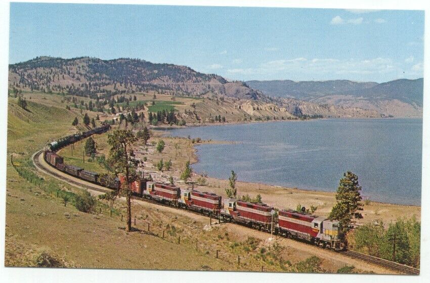 Canadian Pacific Railroad Freight Train GP9 Engine Locomotive Postcard