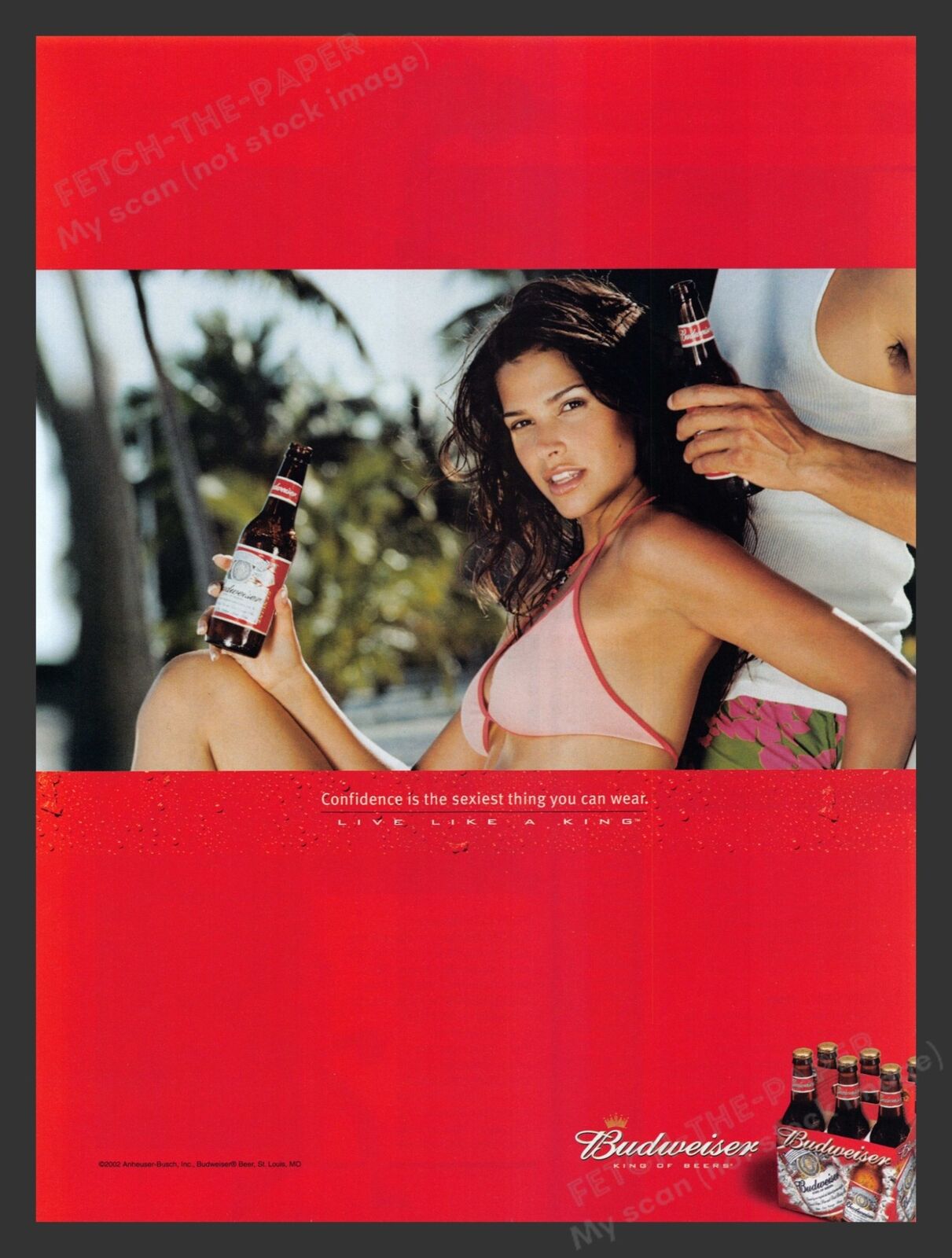 Budweiser Confidence 2000s Print Advertisement 2002 Bikini Sexiest King of Beers