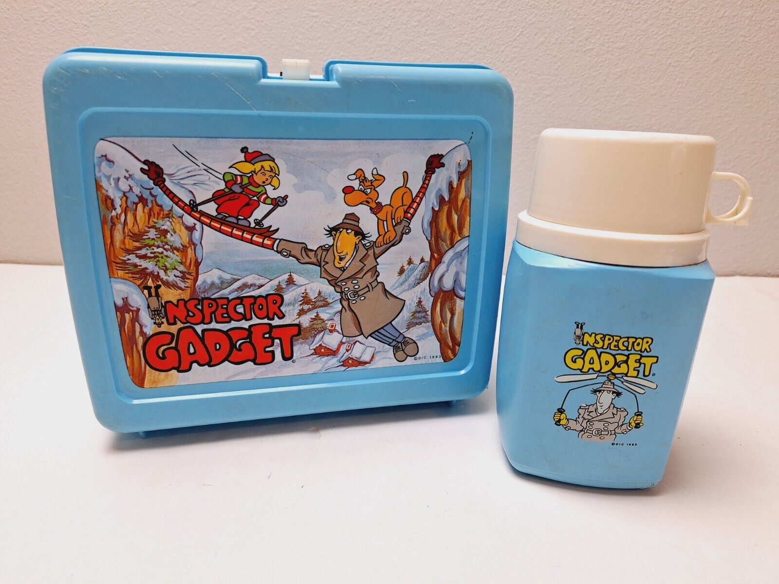 Inspector Gadget Lunchbox Thermos DIC 1983 Vintage w