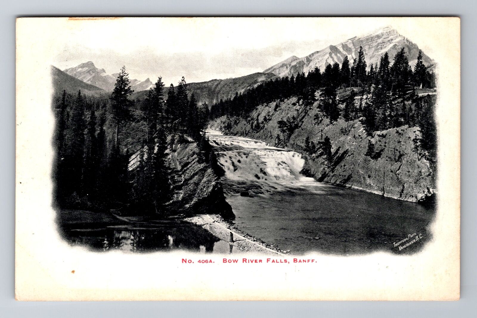 Banff AB-Alberta Canada, Bow River Falls, Antique, Vintage Postcard