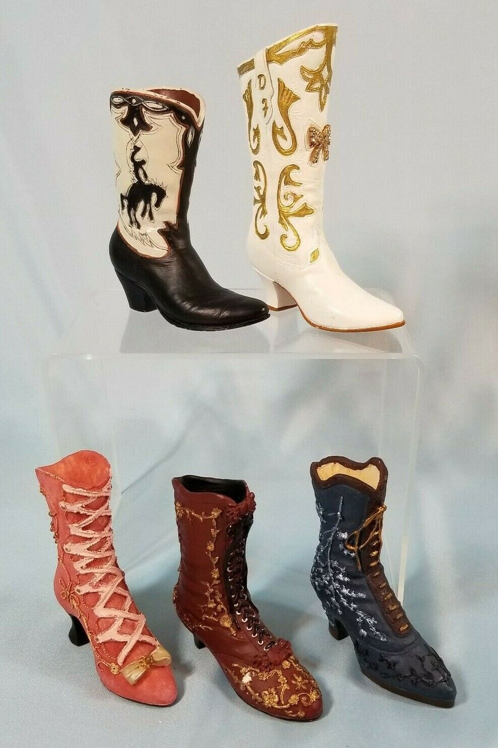 Lot of 5  MINIATURE BOOTS from a Private Collection 