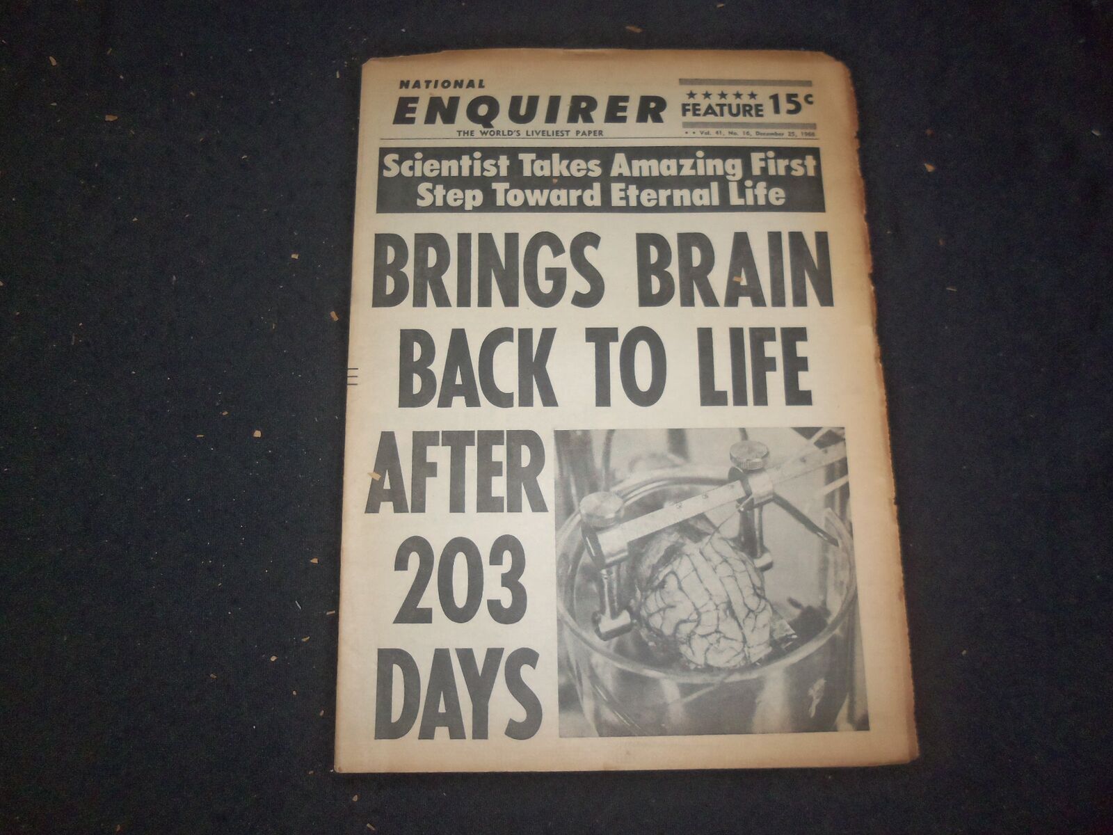 1966 DEC 25 NATIONAL ENQUIRER NEWSPAPER - BRINGS BRAIN BACK TO LIFE - NP 7433