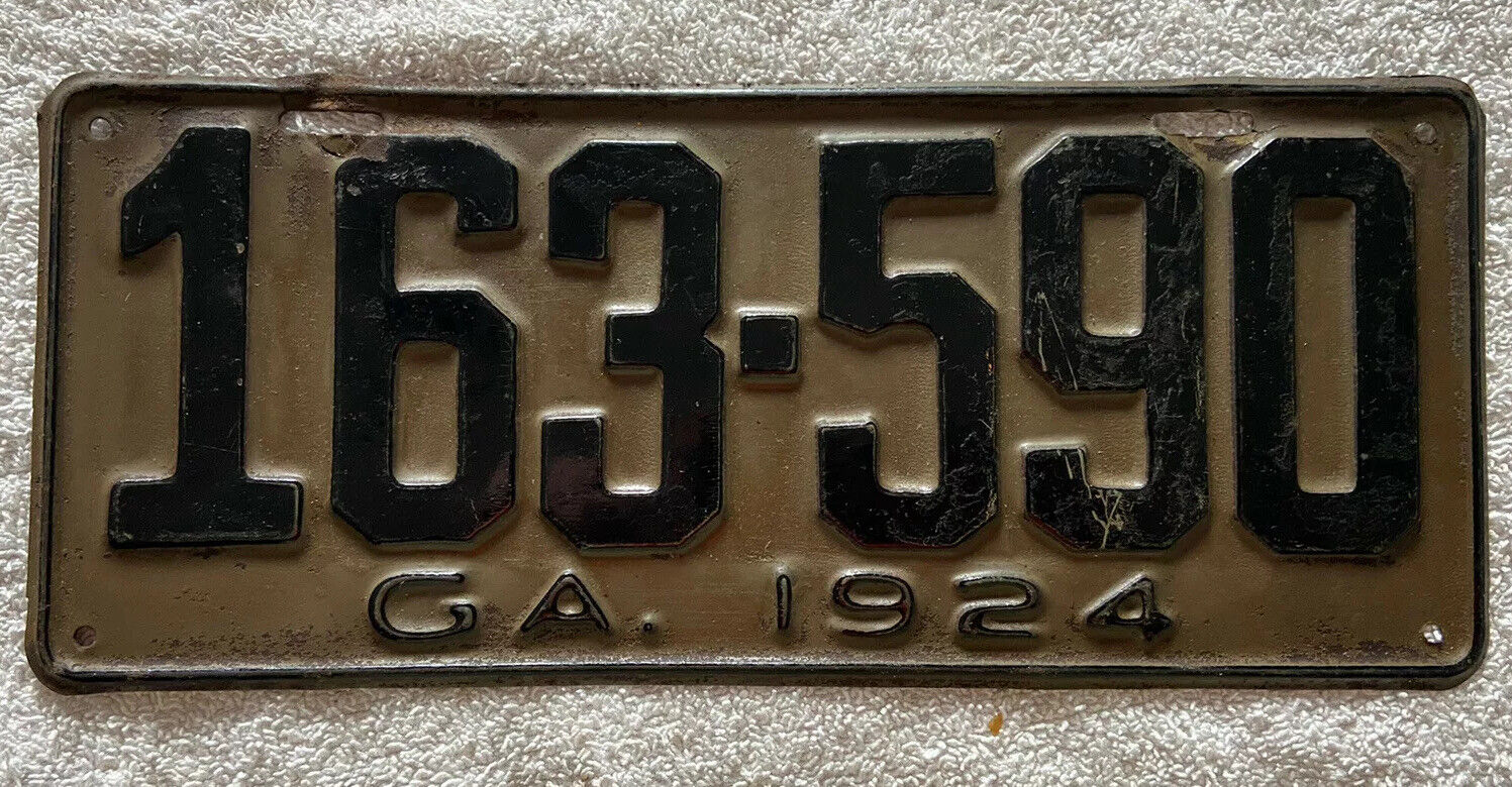 Good Solid Original 1924 Georgia license plate.  See My Other Plates