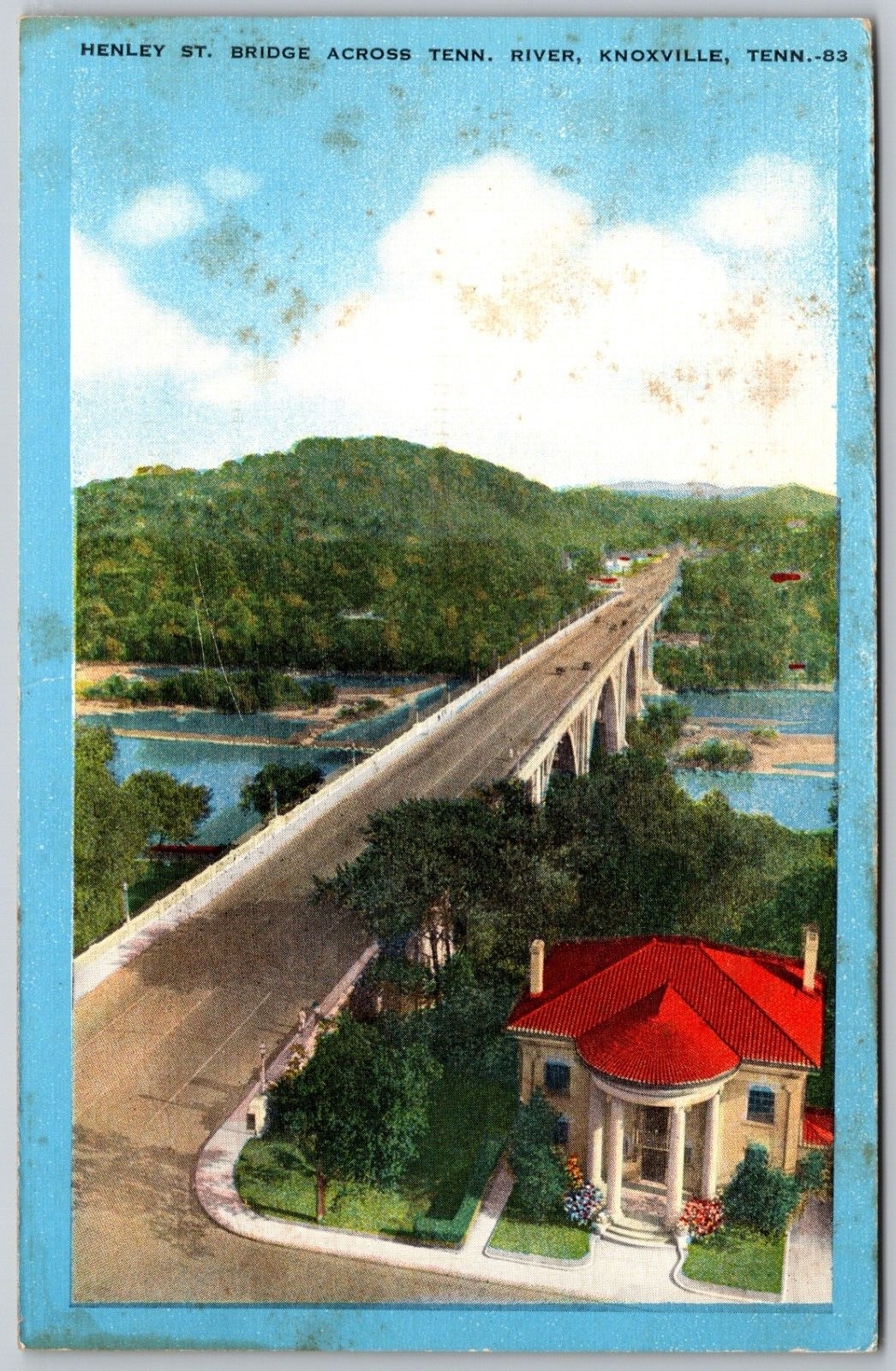 Henley Street Bridge Across Tennessee River Knoxville - c.1940s Postcard 8928