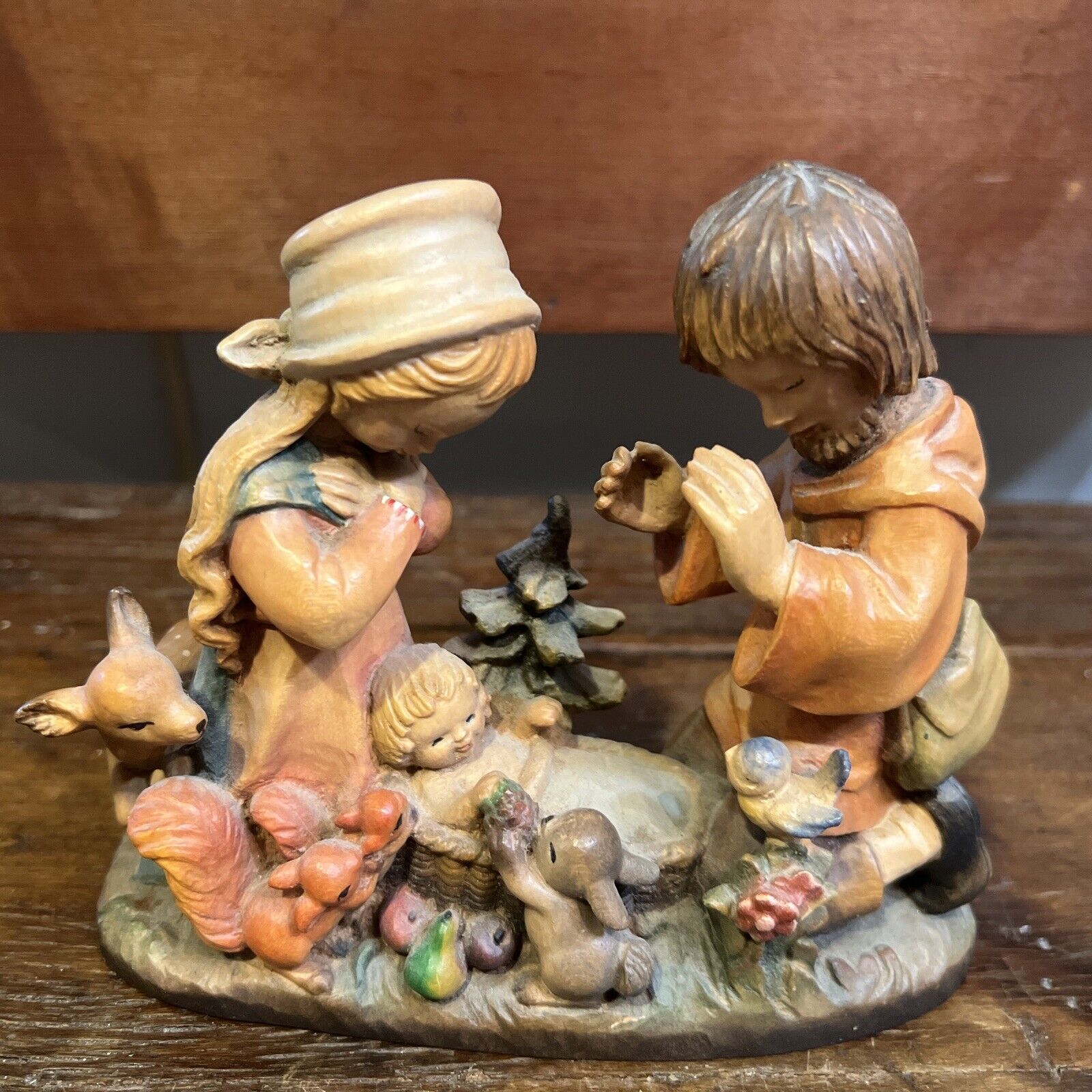 Vint. Ferrandiz Anri Wood Carving Figure HOLY FAMILY Nativity Scene 5 1/2