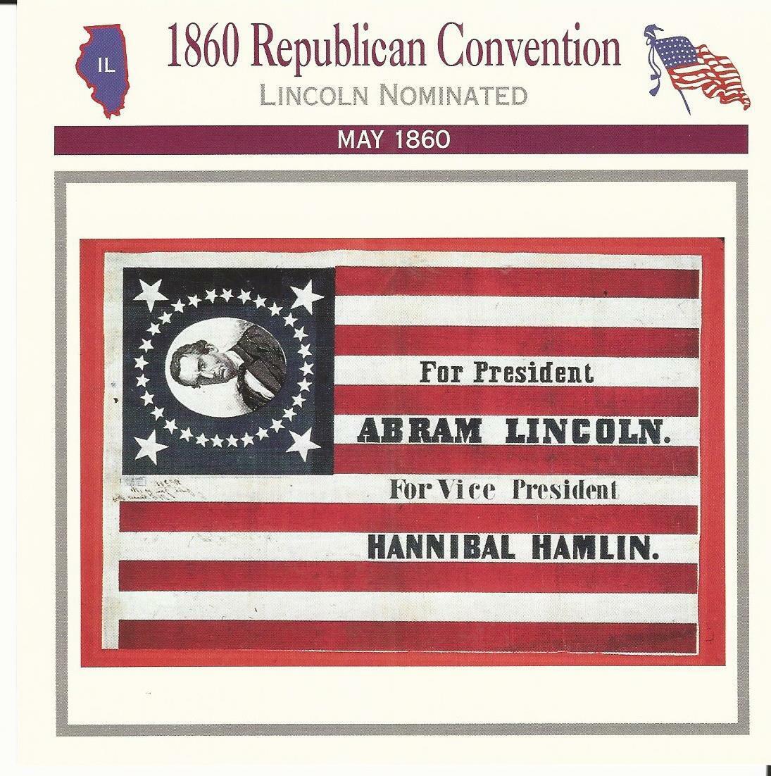 1995 Atlas, Civil War Cards, #33.01 1860 Republican Convention, Abe Lincoln