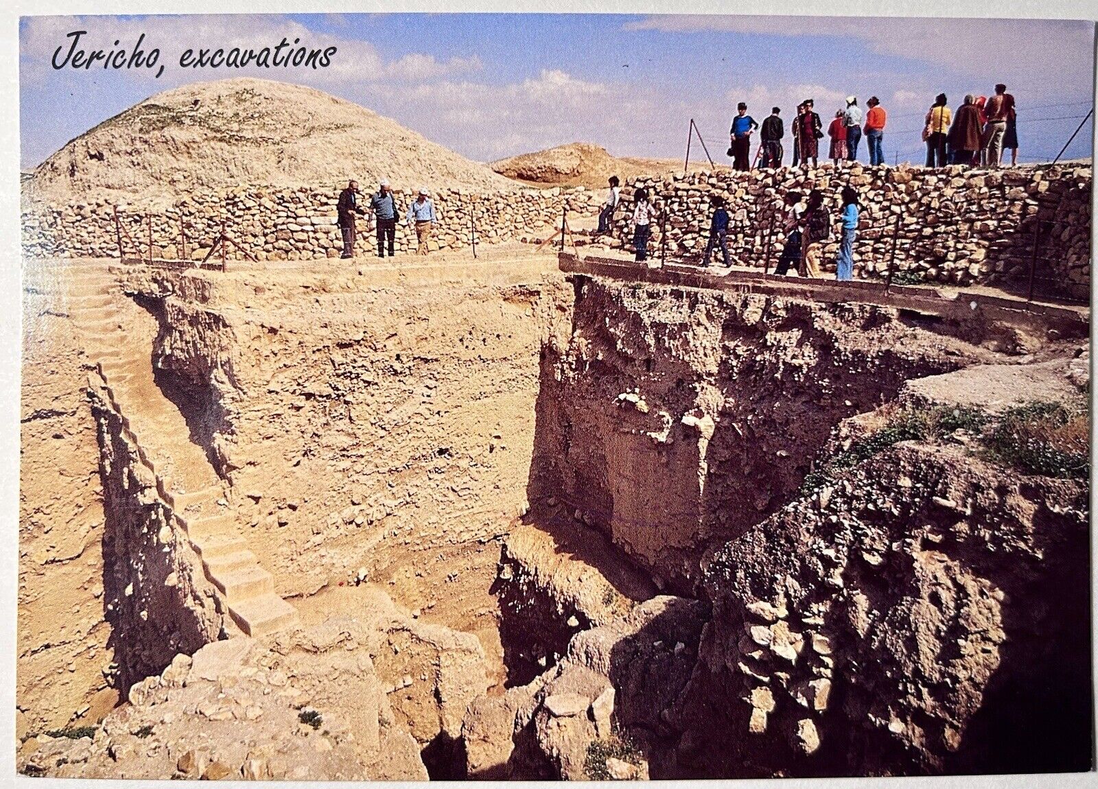 Vintage Jericho Excavations At The Ancient Hill Postcard