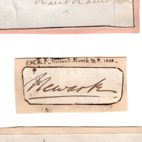 Charles Pierrepont, Viscount Newark (1805-1850) Signed Clip Autographed Poet