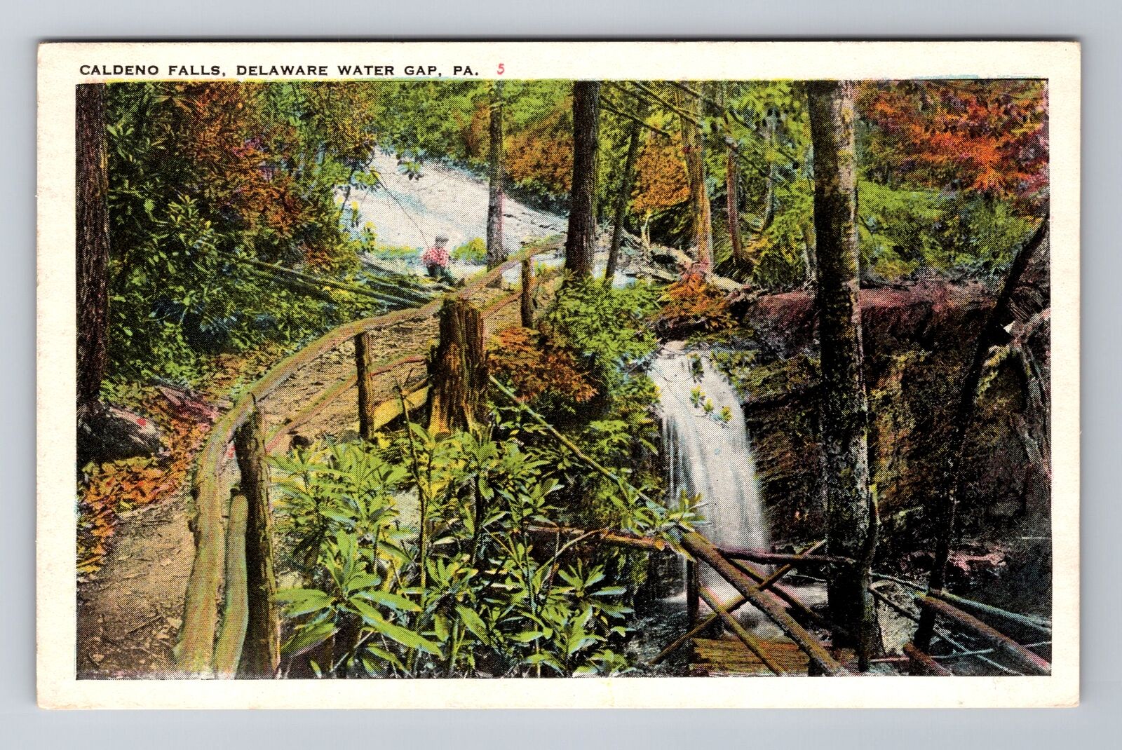 Delaware Water Gap PA-Pennsylvania, Caldeno Falls, Antique, Vintage Postcard