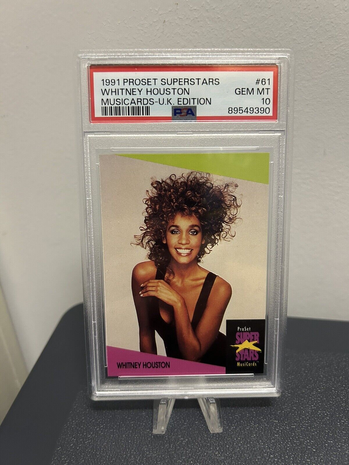 1991 Pro Set Superstars #61 Whitney Houston Musicards UK Edition PSA 10 Pop 7