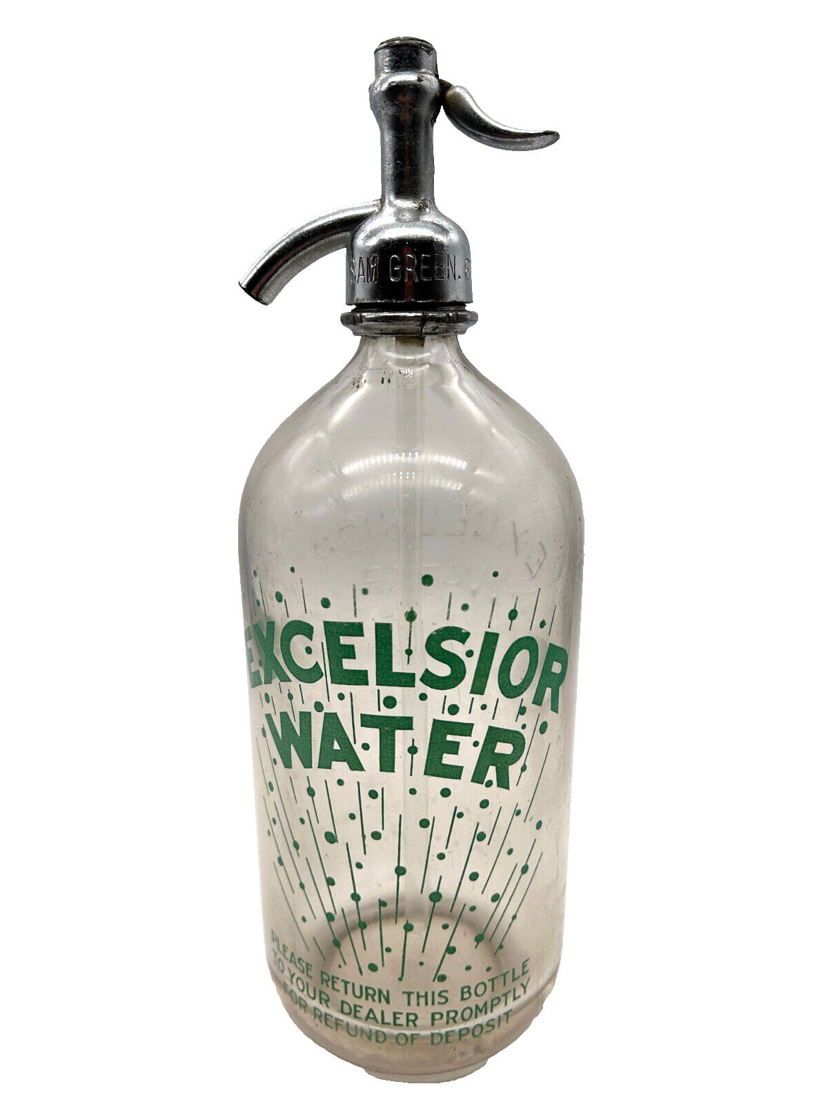 Vintage Excelsior Water Arrowhead Beverage Los Angeles Glass Soda Water Bottle