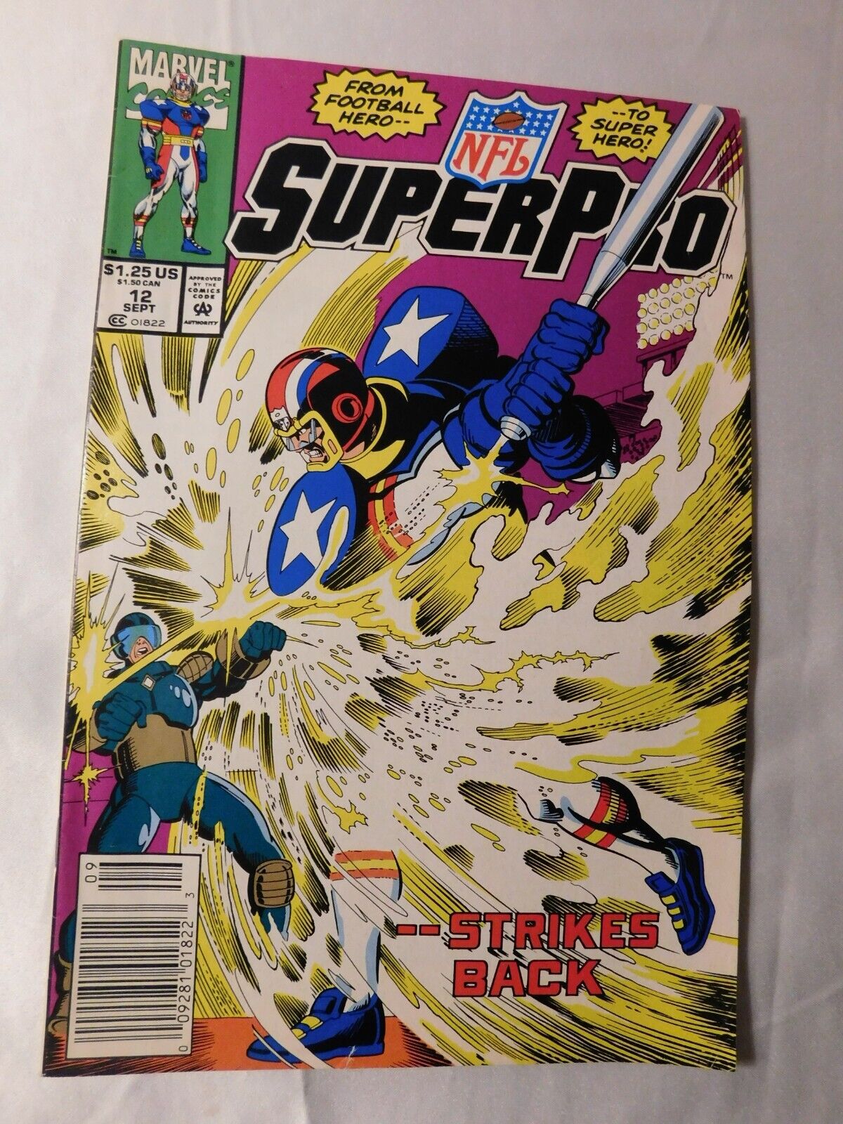 NFL Superpro #12 Marvel Comic Book 1992 VTG