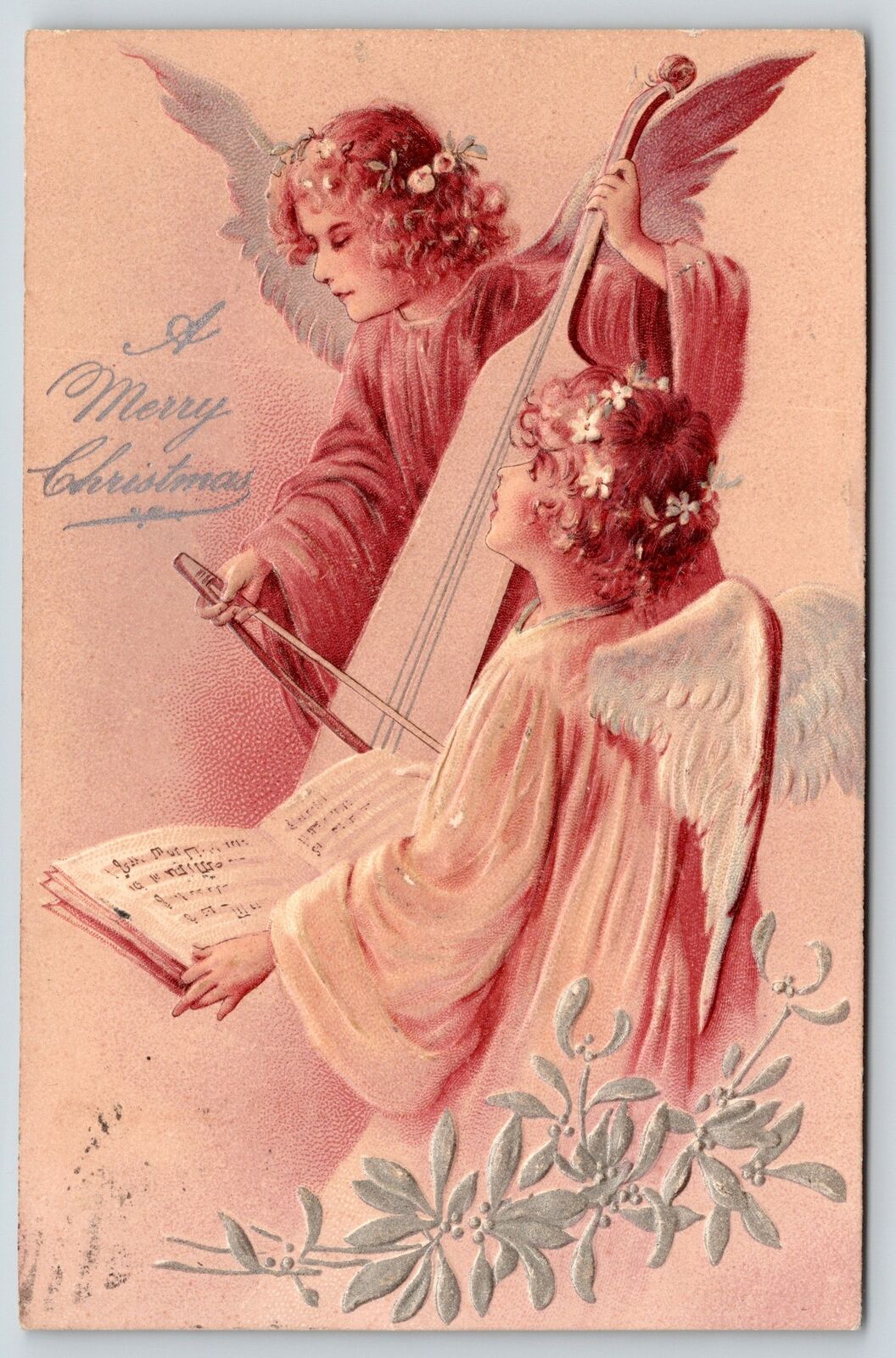 PFB Christmas~Angel Plays Bass Violin~Other Sings~Silver Holly Mistletoe~#6372