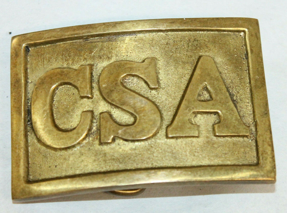 Antique Style Military Civil War Confederate CSA Belt Buckle Square SOLID Brass 