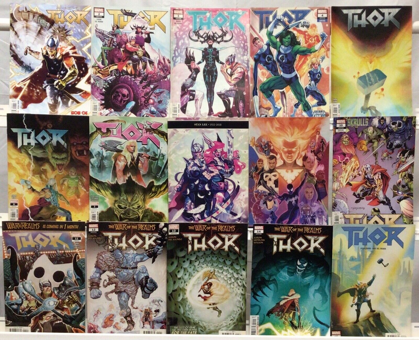 Marvel Comics Thor #1-15 Complete Set 2018 - Damaged