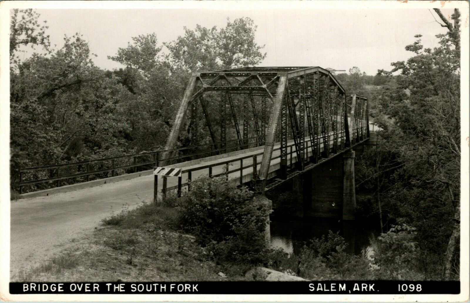 RPPC Bridge Over the South Fork Salem Arkansas AR UNP DB Postcard C8