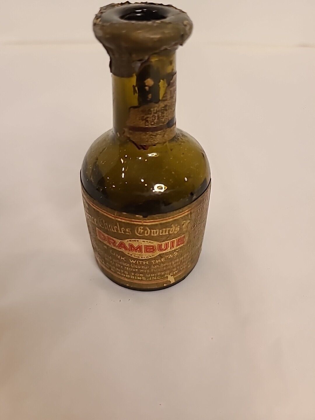 1936 Tax Stamp Drambuie Prince Charles Edward\'s Liqueur Drambuie mini bottle  