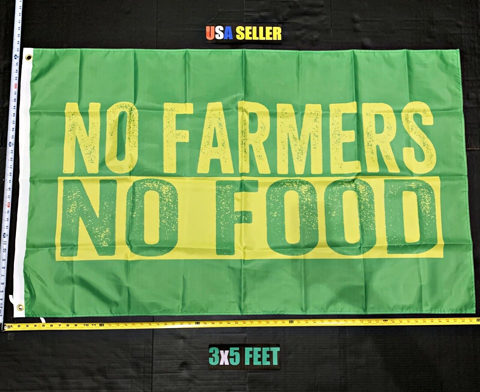Farmers Flag FREE FIRST CLASS SHIP Trump No Farmers No Food G 2024 USA Sign 3x5\'