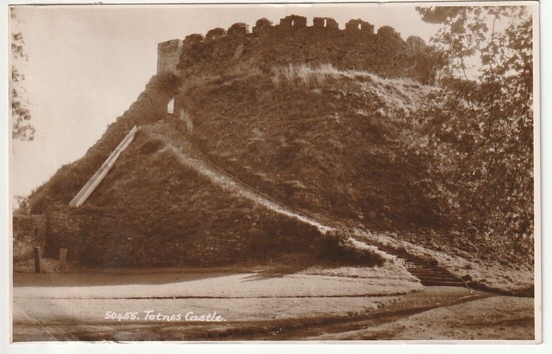 1951 RPPC Totnes Castle, England, E.A Sweetman & Son, Ltd.